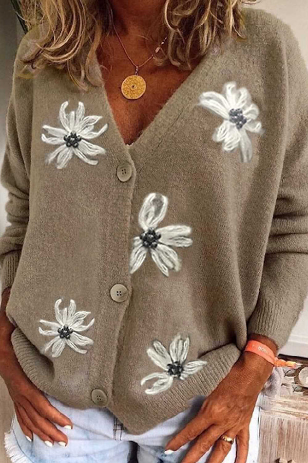 Knit Single Breasted Long Sleeved Cardigan Coats