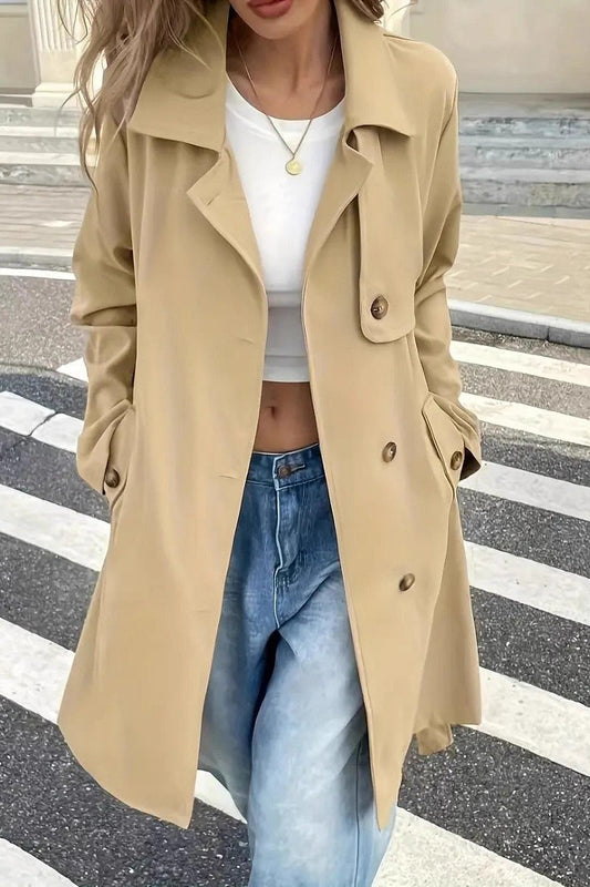 Waist Tie Single Breasted Overcoat