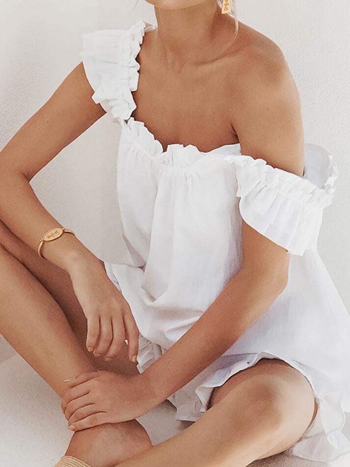 Color Pure Cotton Ruffle Shorts Set