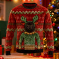 Comstylish Men's Funny Vintage Christmas Art Flannel Ugly Sweater