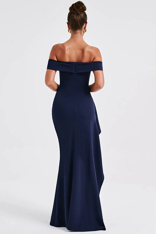 Lady Off Shoulder High Slit Maxi Dress