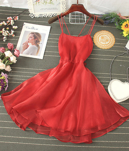 Tulle Backless Short Dress Mini Dress P343