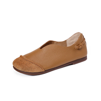 Spring Summer Retro Leather Flat Loafers