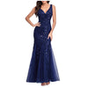 Long Ball Gowns for Sparkly Formal Chiffon Sequin Dress V Neck Prom Maxi Dress Bodycon Mermaid Evening Gowns