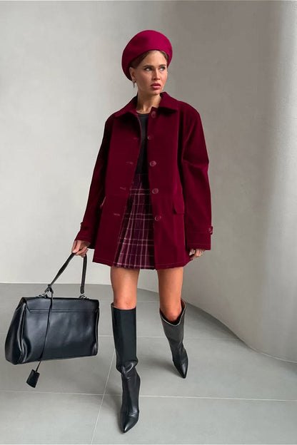 Velvet Button Coat
