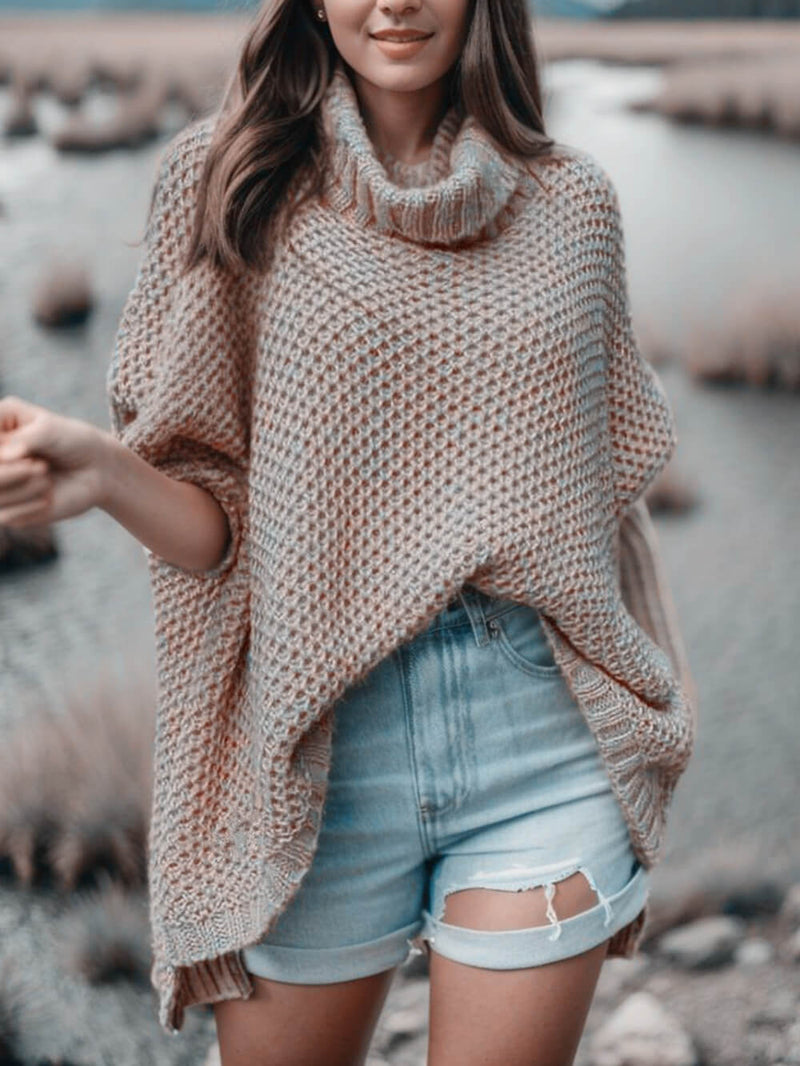 Turtleneck Dolman Sleeve Sweater