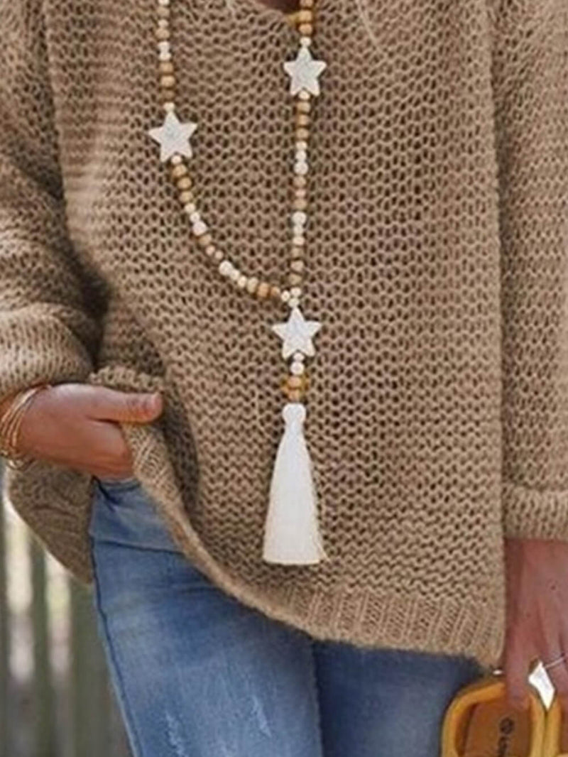 V-neck Long-sleeved Sweater