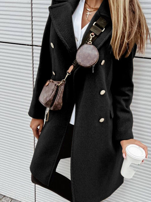 Color Simple Mid-length Coat