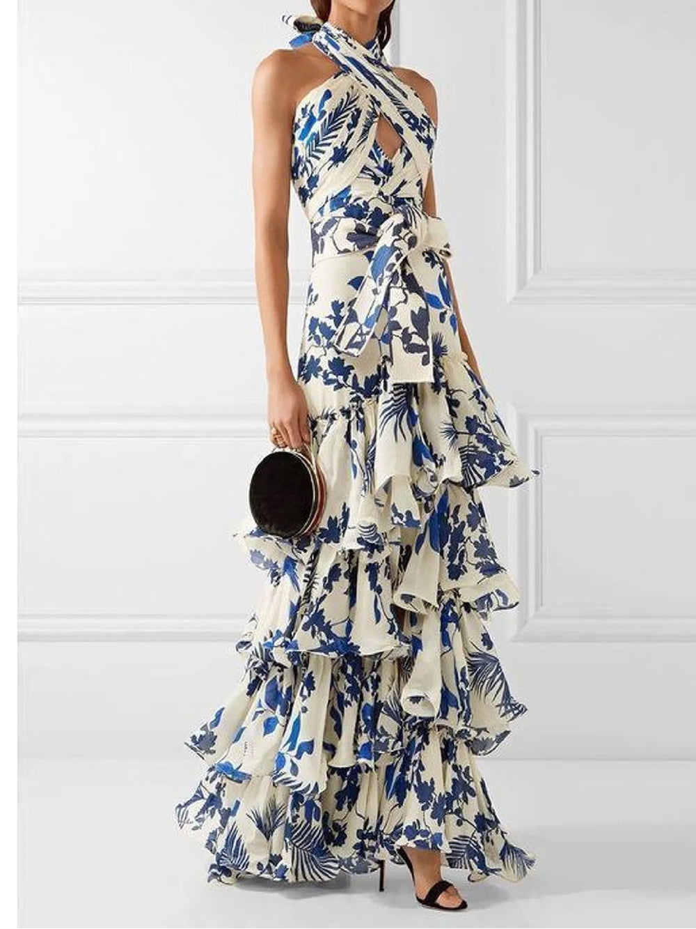 Lace-up Lolita Swing Skirt Maxi Dress