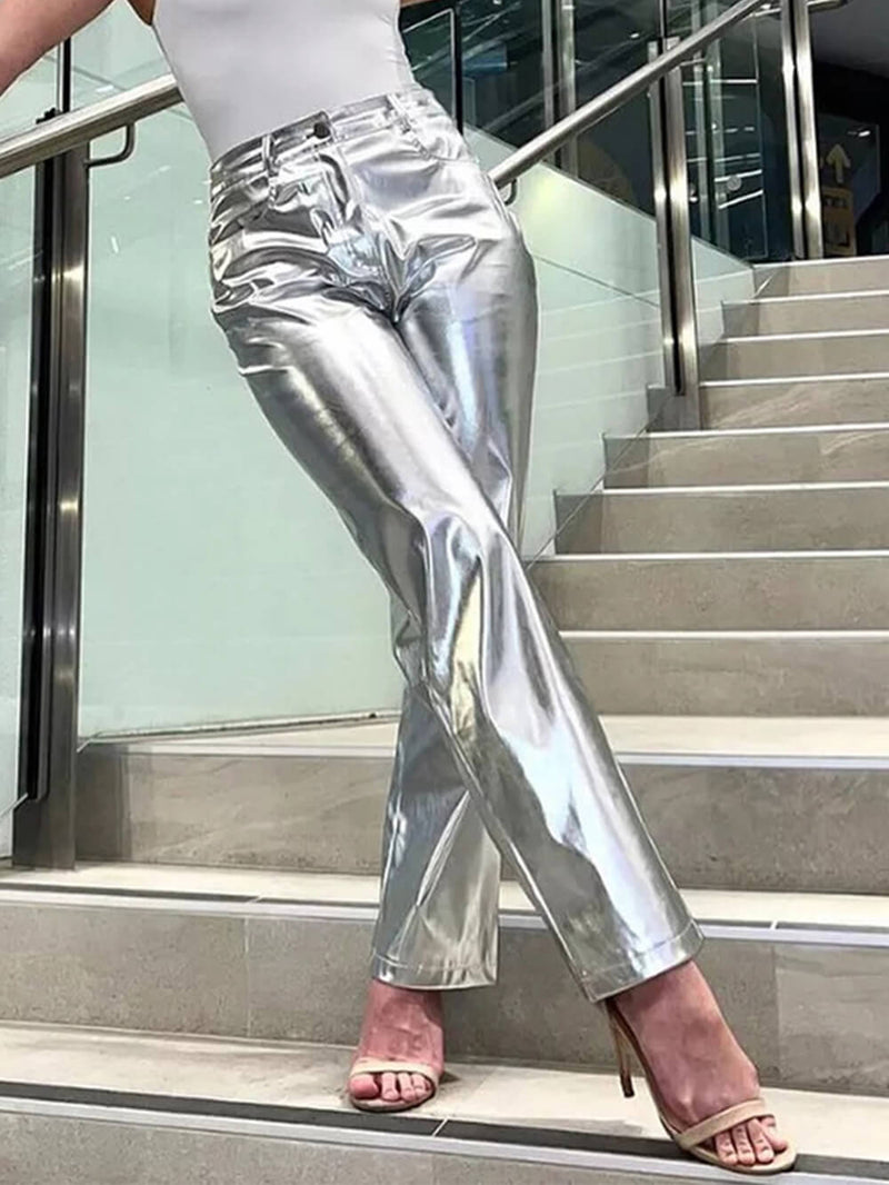 Fashionable Pu Leather Pants