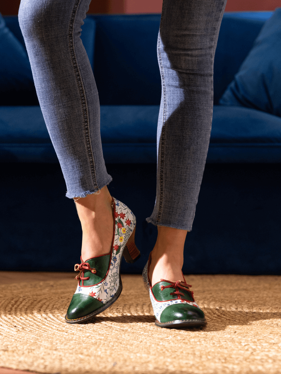 Soffia | Lily Kitten Heel Leather Pump