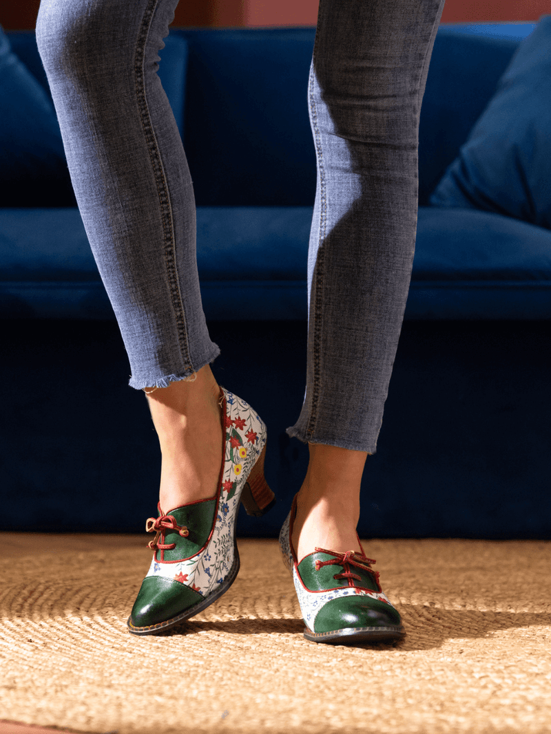 Soffia | Lily Kitten Heel Leather Pump