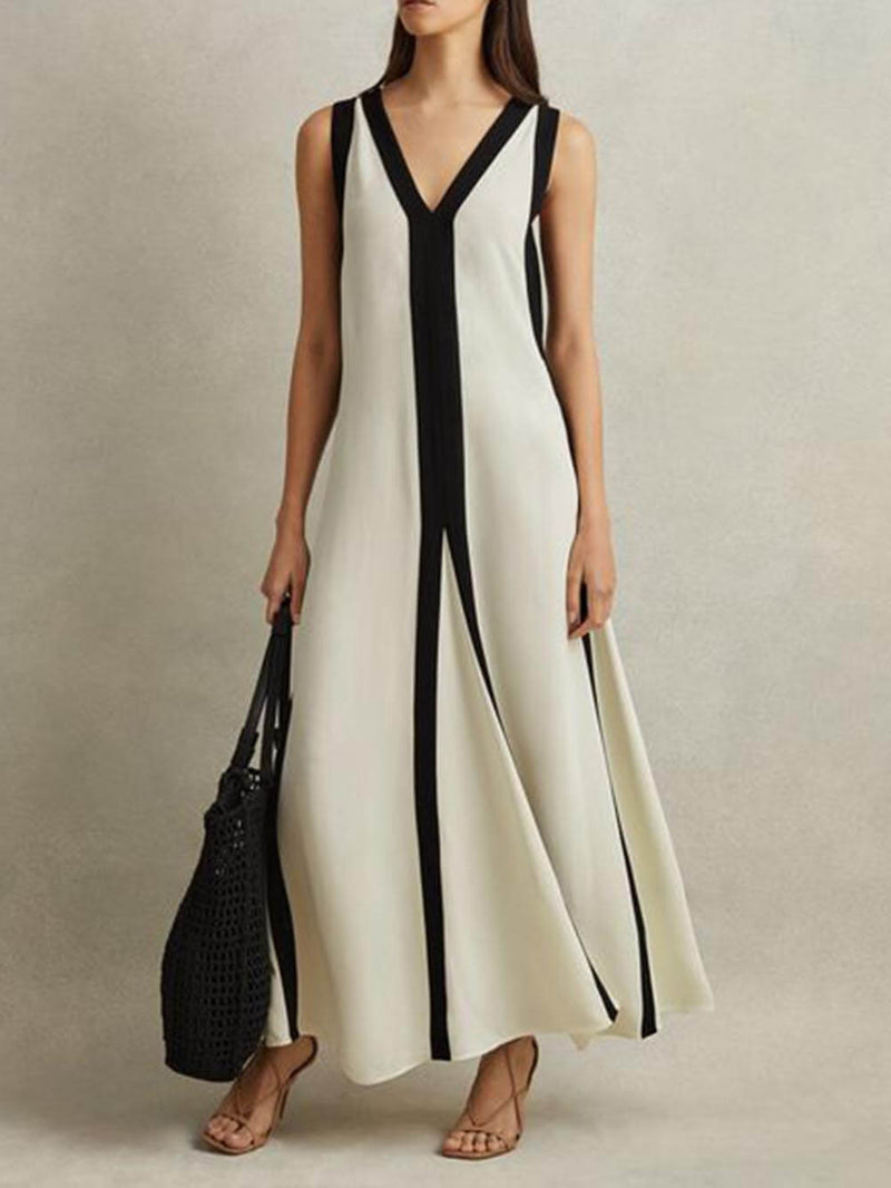 Reversible Style Colorblock A-line Maxi Dress