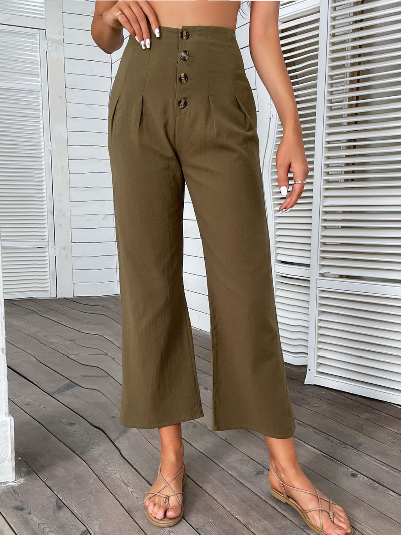 Back It Linen Pants - Olive