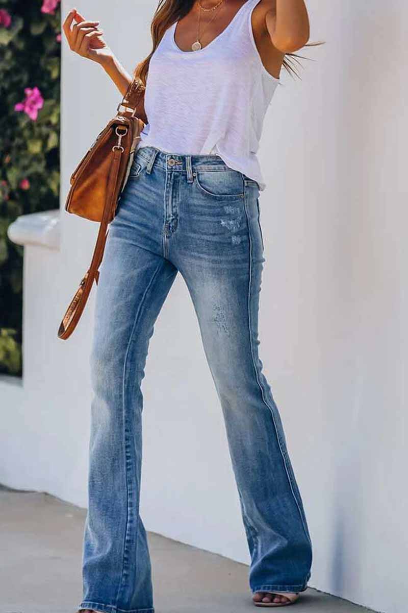 Jeans Mid Rise Fitted Make Old Denim Pants