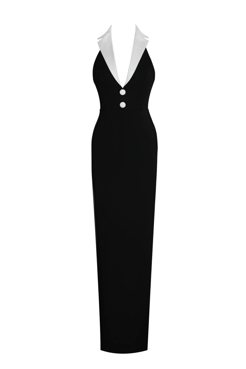 Raelyn Black and White Business Maxi Dress
