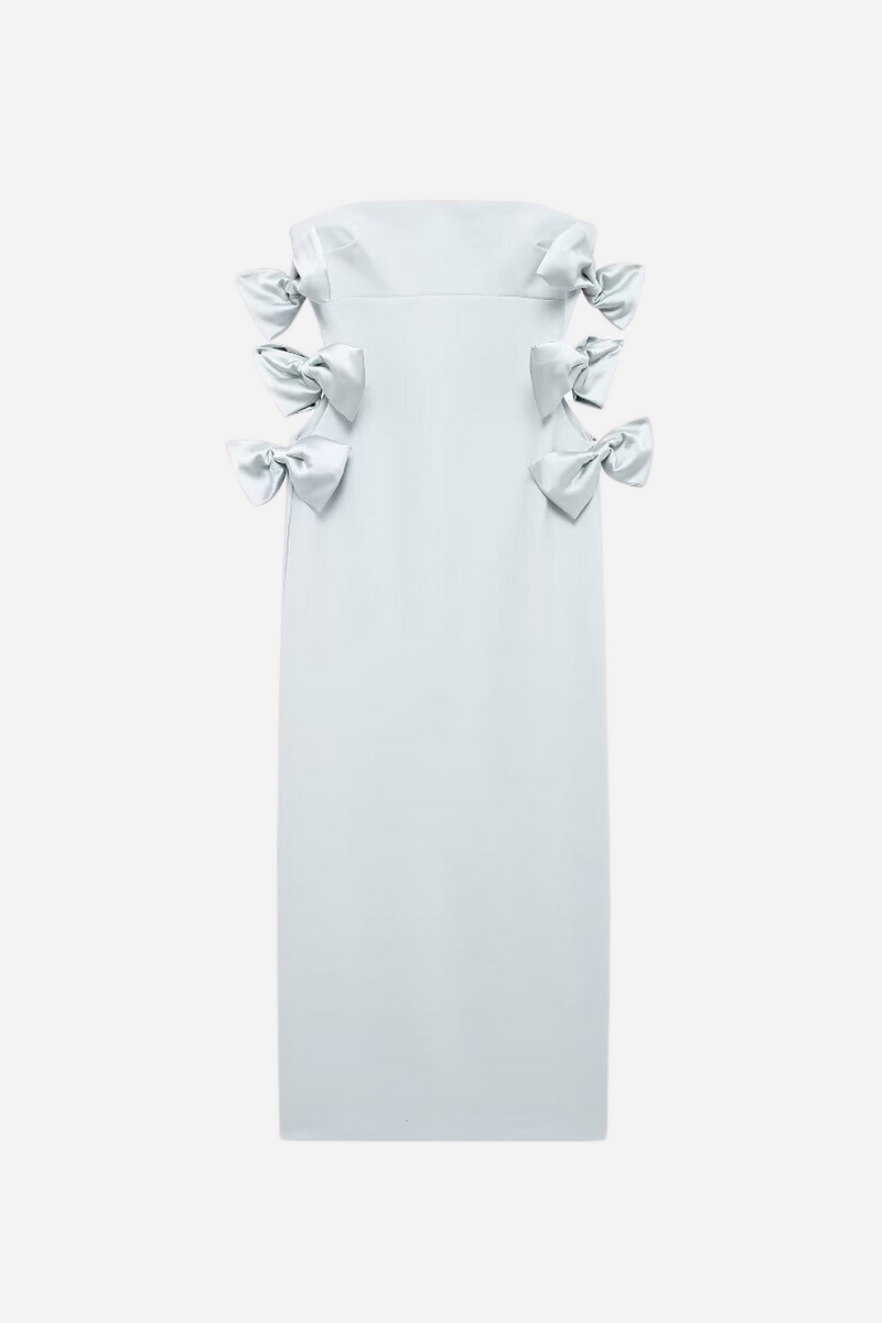 Strapless Bow Hollow Mini Dress