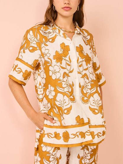Print Short Sleeve Pants Set