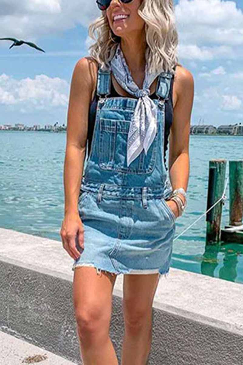 Blue Denim Overall Dress