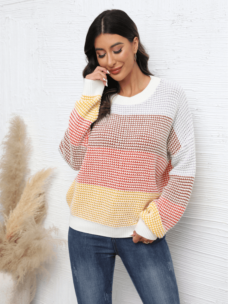 Dont Mind Me Striped Knit Sweater - Cream