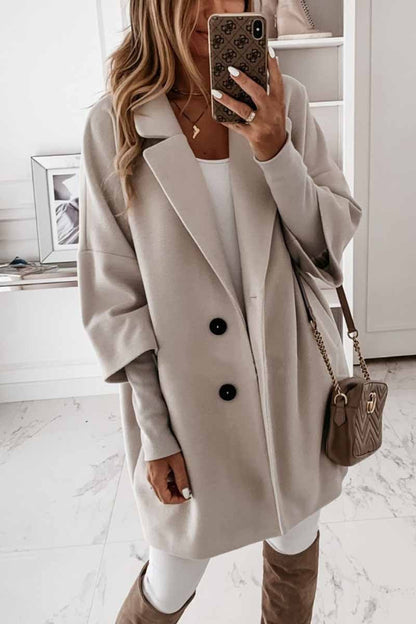 Color Lapel Coat With Pocket(2 Colors)