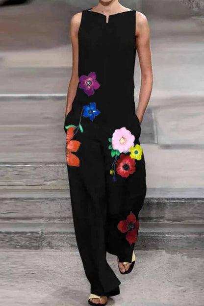 Embroidered Cotton and Linen Jumpsuit