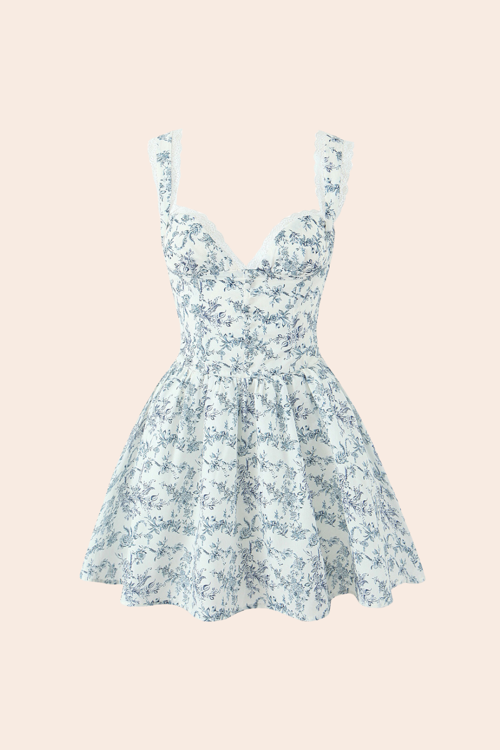 Printed Sweetheart Mini Dress