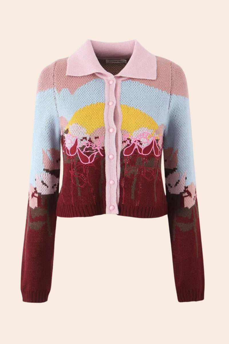 Michelle Jacquard Knit Cardigan