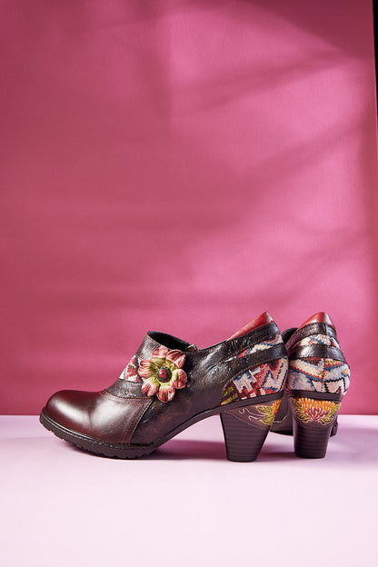 Soffia | Daisy Day Embossed Leather Pump