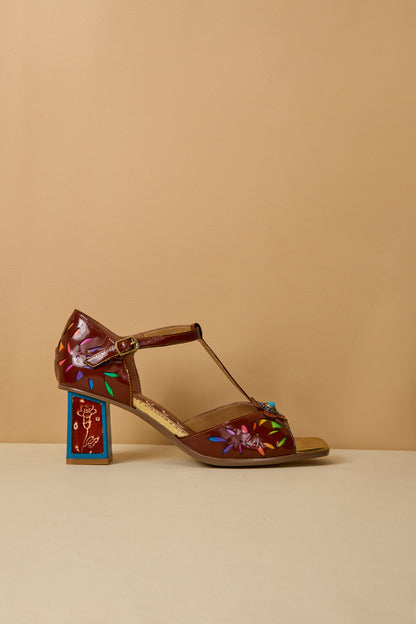 Soffia | Roselynn Perforated T-strap Pump