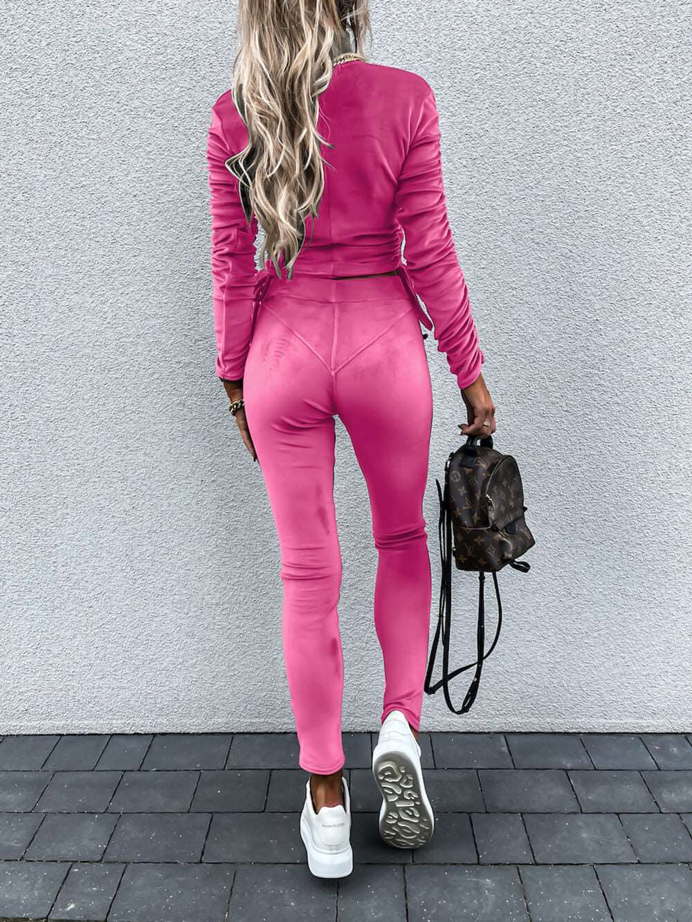 Daily Draw String Fold Turtleneck Long Sleeve Two Pieces