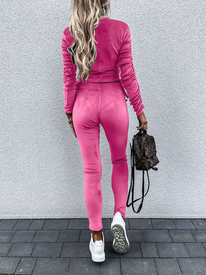 Daily Draw String Fold Turtleneck Long Sleeve Two Pieces