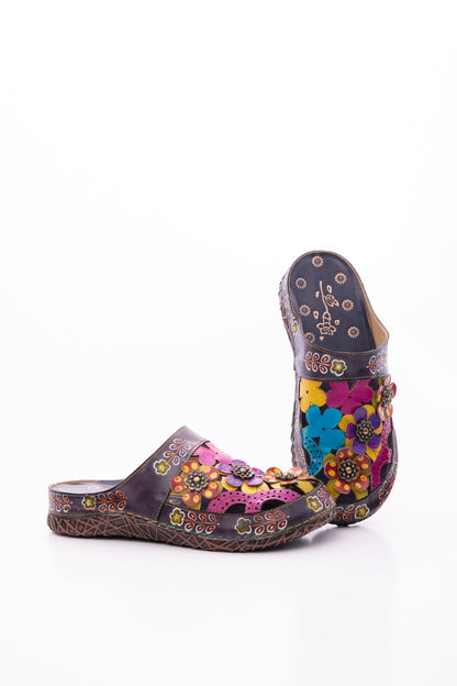 Soffia | Brickell Tropical Cut-out Leather Sandal