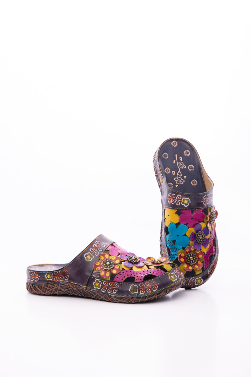Soffia | Brickell Tropical Cut-out Leather Sandal