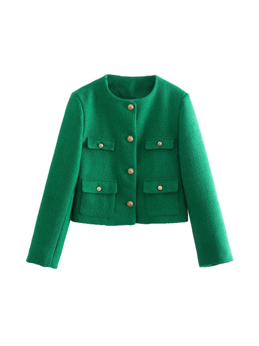 Classic Style Green Cardigan