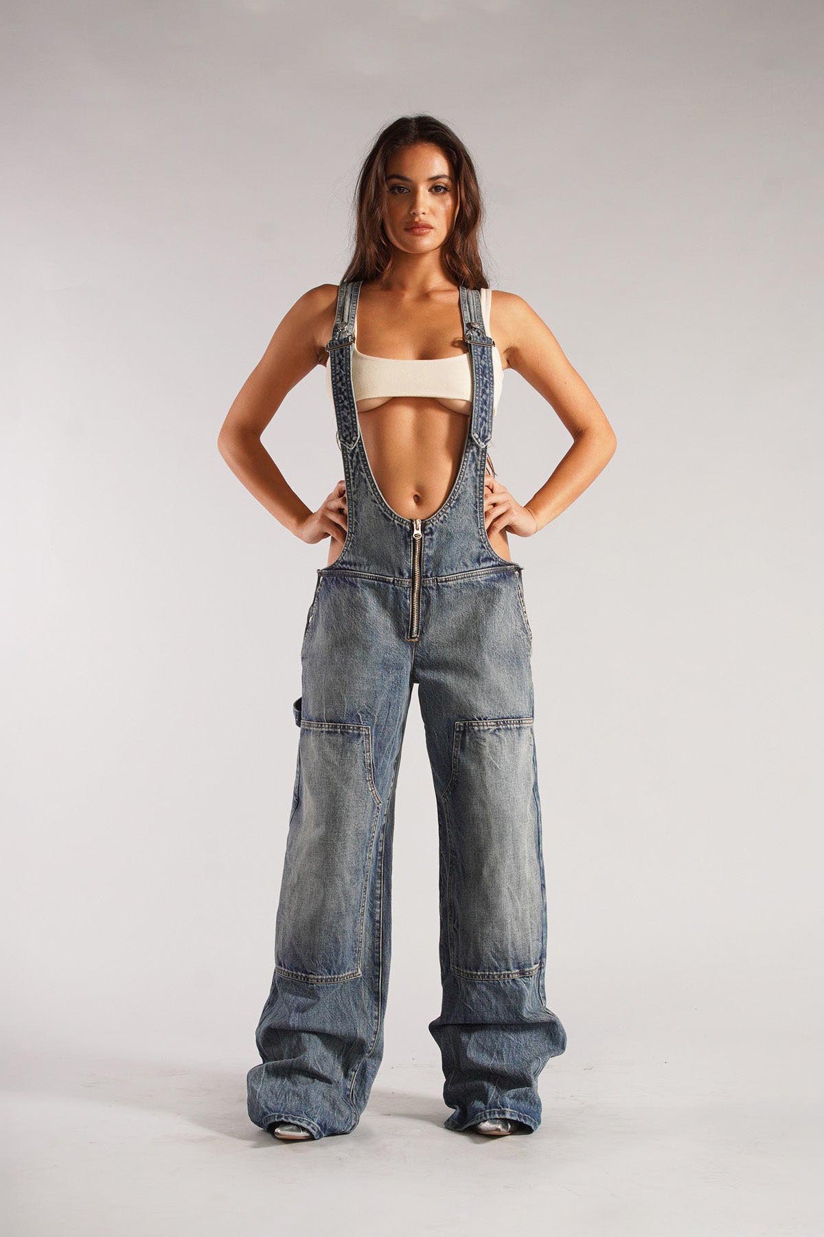 Utility Denim Jumpsuit