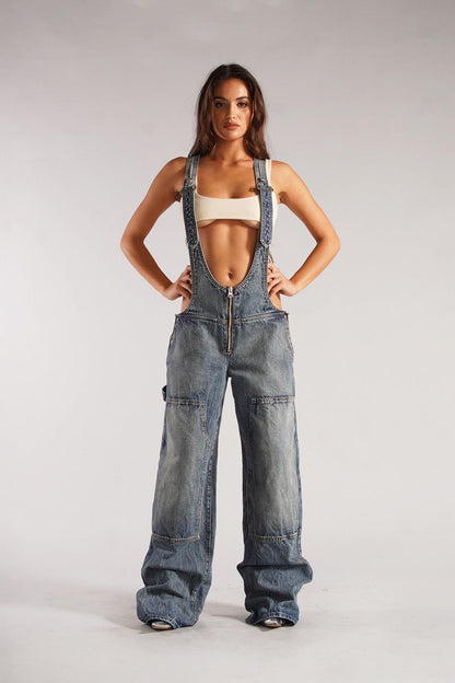 Utility Denim Jumpsuit