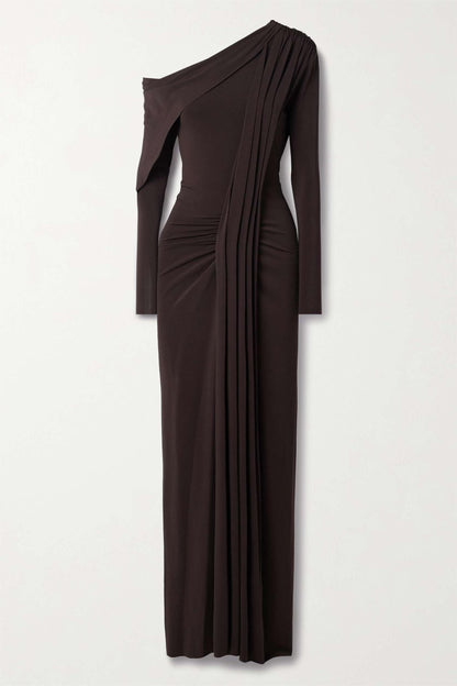 Jersey Off-shoulder Maxi Dress