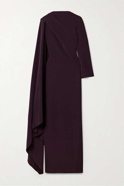 One Sleeve Cape Maxi Dress