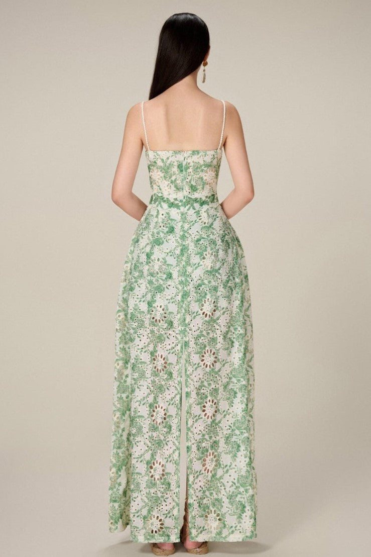 Lace Pleated Sleeveless Split Maxi Top ＆ Mid Waist Mini Pants Set