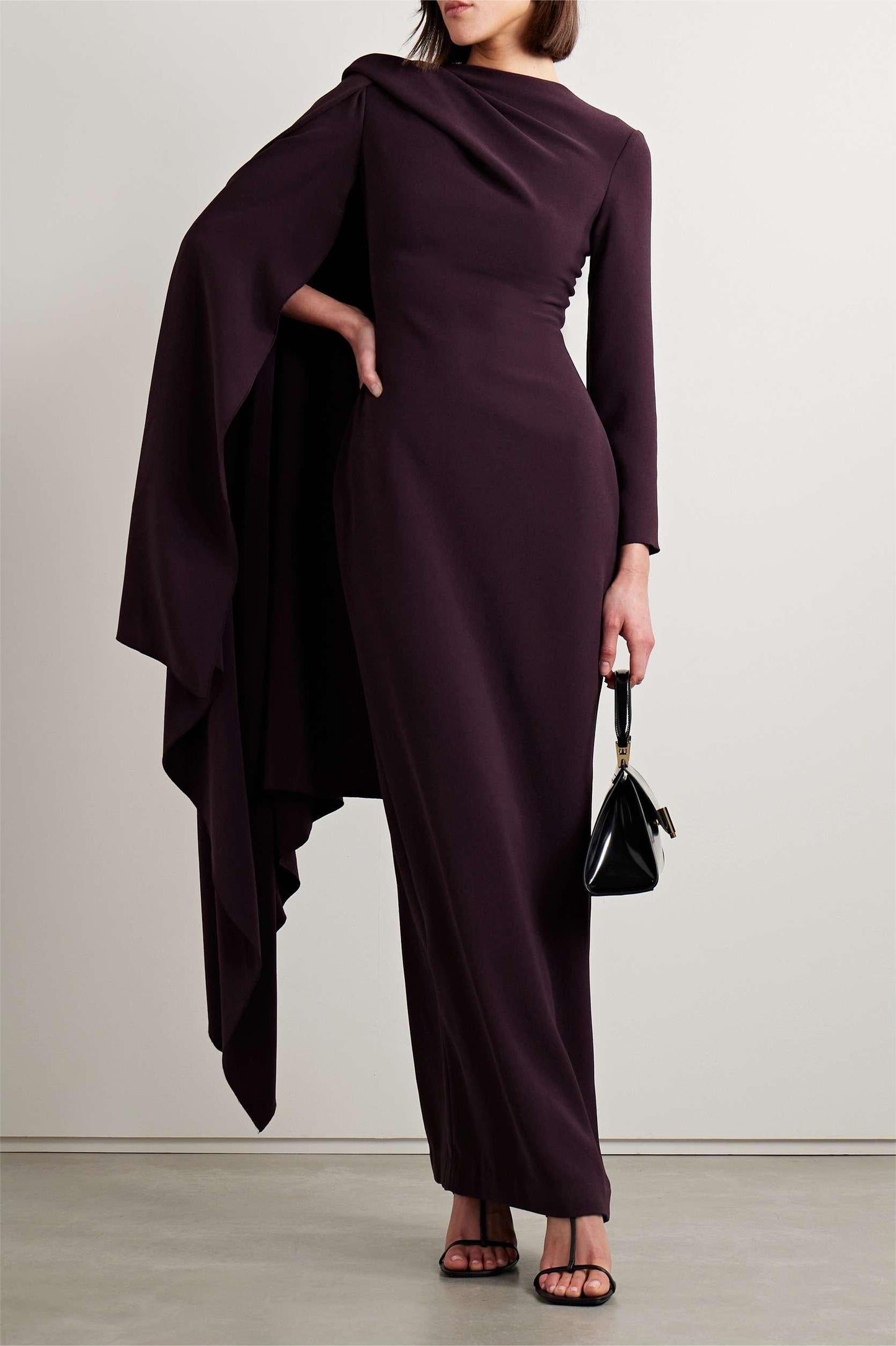 One Sleeve Cape Maxi Dress
