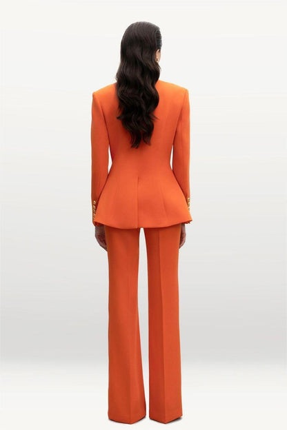 3d Blazer �?mid Waist Pants Set