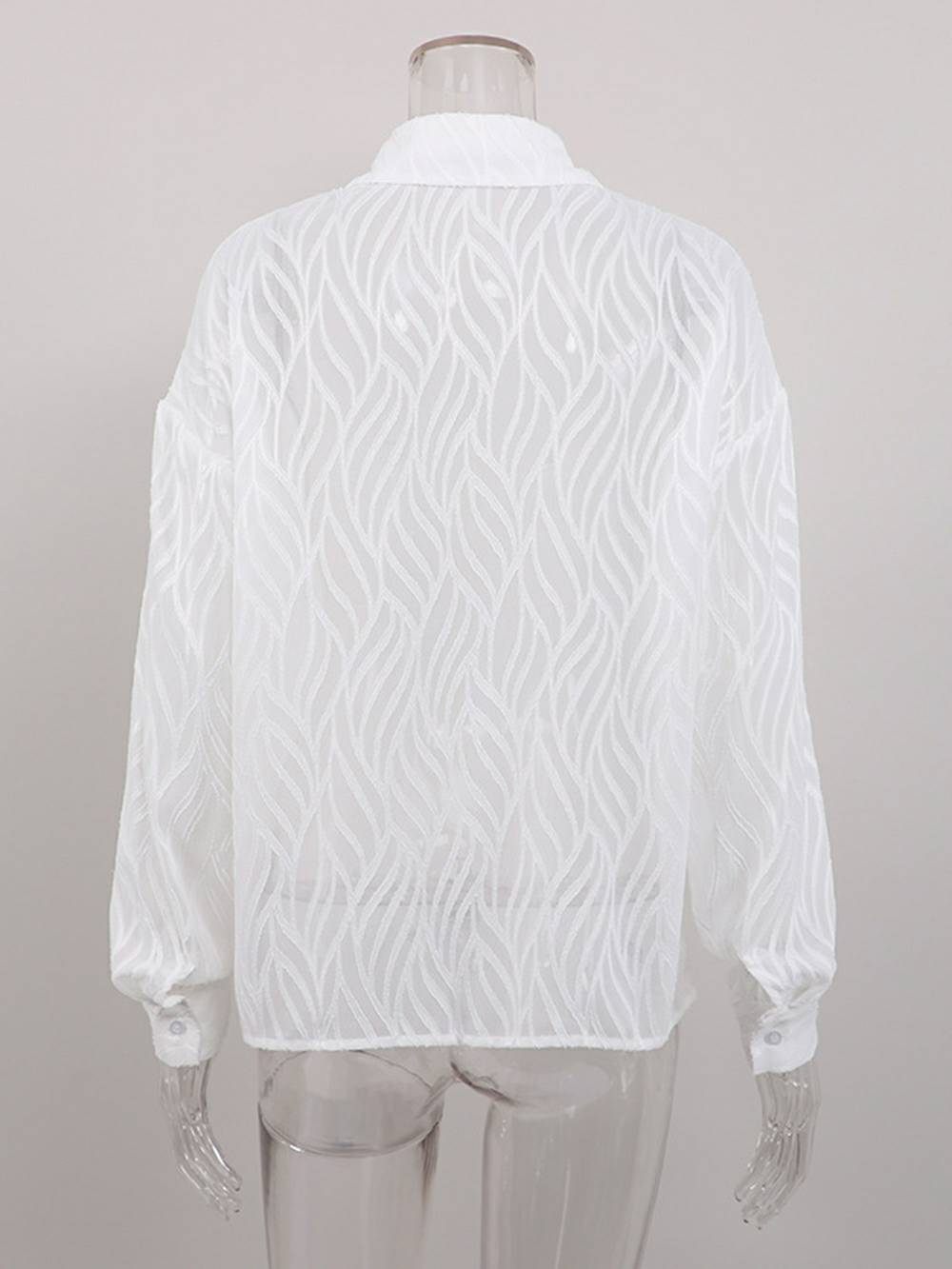 White Blouses Thin Lapel Long Sleeve Shirts