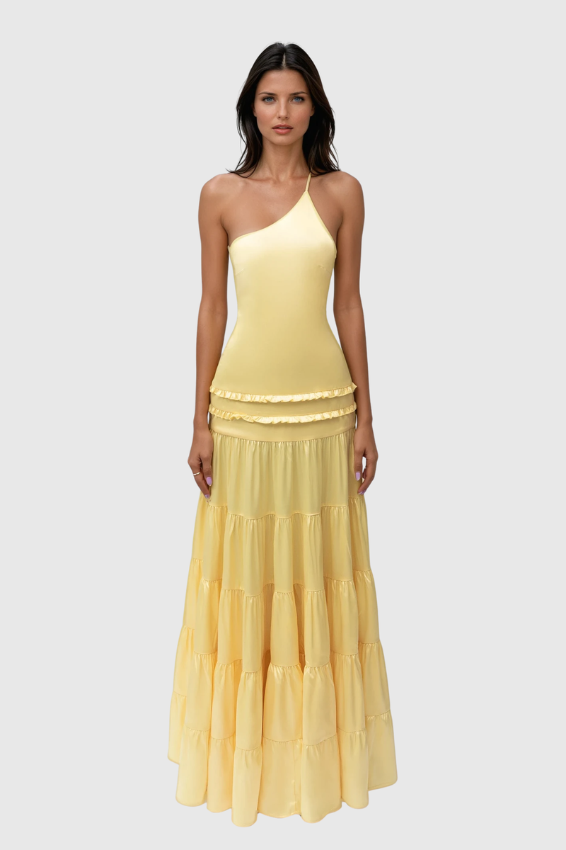 Wemba One Shoulder Backless Maxi Dress