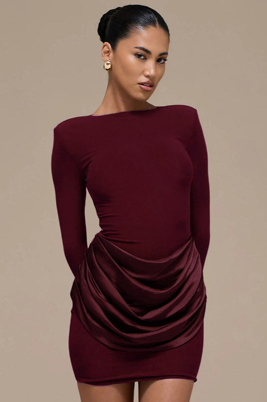 Color Ruched Bodycon Dress