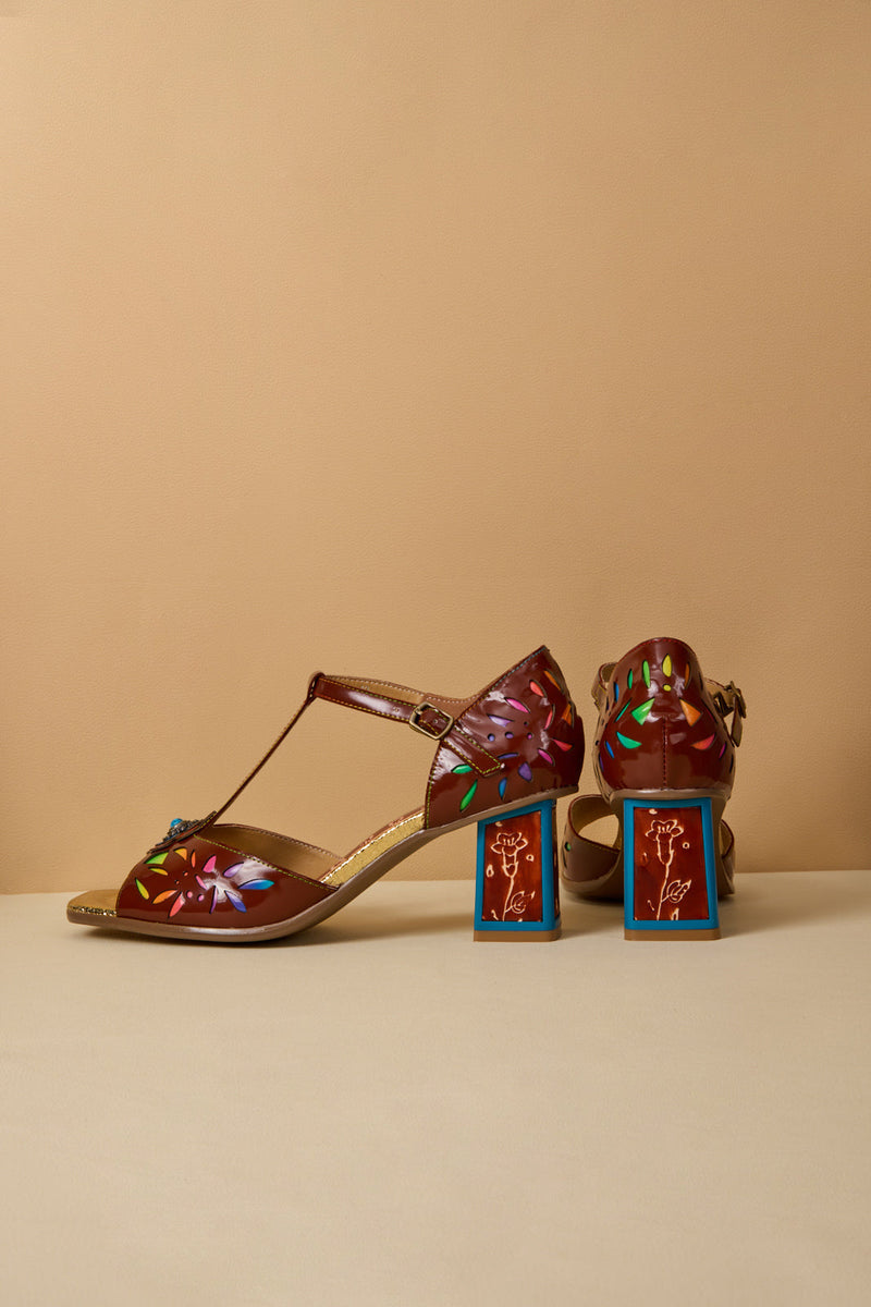 Soffia | Roselynn Perforated T-strap Pump