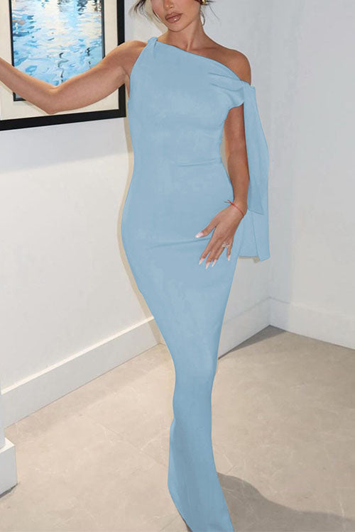 Moxidress Sleeveless Tie Knot Bodycon Maxi Dress
