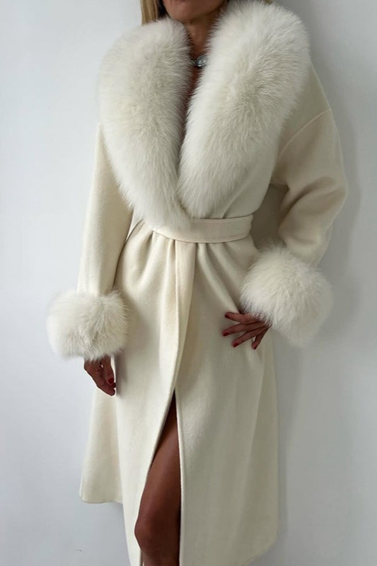 Oversized Fur Trim Overcoat