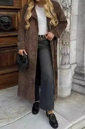 Brown Belted Long Coat