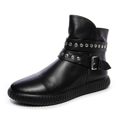 Style Female Autumn Ankle Flat Martin Boots